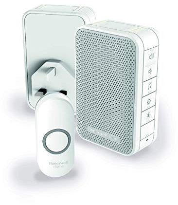 Honeywell Home DC313NHGBS Honeywell Home 3 Series Plug in doorbell with Additional Portable Unit, White