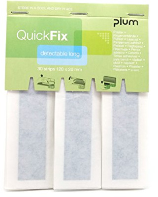 QuickFix Pflaster detektabel long Nachfüllpack (30 Pflasterstreifen 120 x 20 mm)