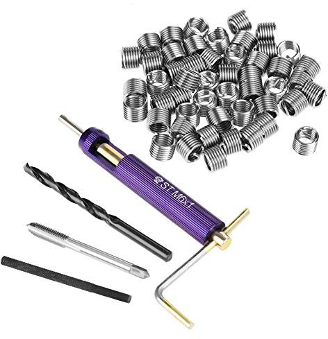 50 stücke M6 Gewindereparatursatz Edelstahl Draht Gewindeeinsatz Reparatur mit Spiralbohrer Schraubenschlüssel Gewindebohrer Brechen Pin Werkzeug