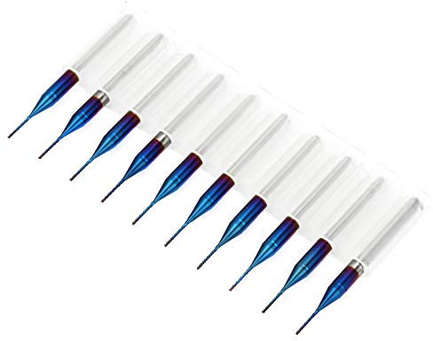 10 Unids Cono Fresa de Carburo de Tungsteno Cortador Recubierto Azul Molino de Fresas Para Pcb Scm Placa de Circuito Máquina de Grabado(0.5mm)