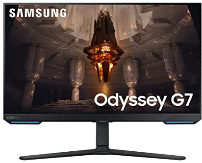 SAMSUNG 28” Odyssey G70B Series 4K UHD Gaming Monitor, IPS Panel, 144Hz, 1ms, HDR 400, G-Sync and FreeSync Premium Pro Compatible, Ultrawide Game View, LS28BG702ENXGO, Black