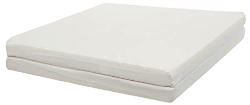 TINÉO – Klappmatratze 2 Teile für Regenschirmbett – Faltbare Matratze für unterwegs – 60x120x4cm Weiß
