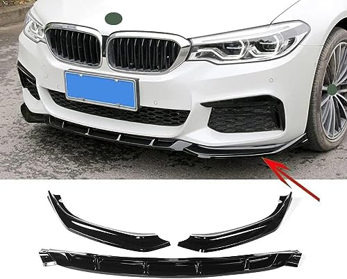 AMAIR Auto Frontlippe Frontspoiler für BMW 5 Series G30 G31 G38 540i M Sport 2018-2020,Frontlippe Spoiler Protector Car Styling Karosserie-Anbauteile,A/Black