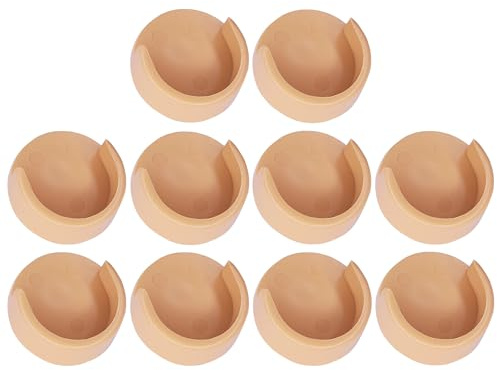 cyclingcolors 10x Support de tringle rond tube barre Ø 25mm penderie armoire placard montage mural plastique, marron clair
