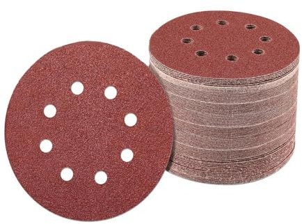 60 Pièces Disques Abrasifs 125mm, Grain Mixte 1000/1200/1500/2000 Papier Poncer, 8 Trous Disque Poncage pour Ponceuse Excentrique