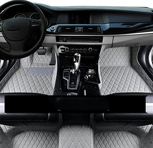 DZSFDGDDFGD Autoteppich Fußmatten Für Q7 4M MK2 2016~2022 7-Sitzer-Automatten Komplettset Auto-Fußmatte Luxus-Lederteppich Anti-Schmutz-Pad(LHD Light Grey)