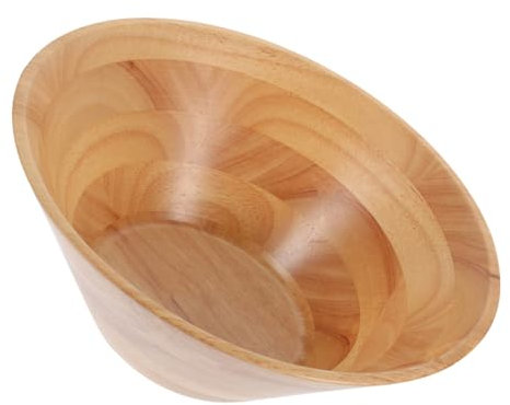 MOLUCKFU Holzschale Für Snacks Runde Gelbe Konische Servierschale Holz Für Früchte Und Desserts Vielseitig Einsetzbar Bei Feiern Restaurant
