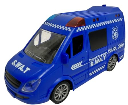 Ambulanza Giocattolo con Luci e Suoni Sirene Porte Apribili Movimento Frizione Camion Pompieri luce Camion Polizia Furgone Veicolo di Emergenza Pronto Intervento (POLIZIA)