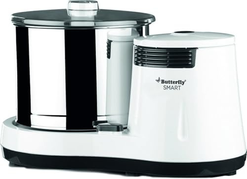 Butterfly Smart 2L Wet Grinder with Coconut Scraper | Powerful Motor, Stainless Steel Drum & Shock-Proof Body | Indian Plug