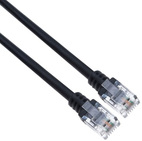 ADSL 2+ Ultra High Speed Internet Broadband Modem Cable RJ11 to RJ11 0.5m DSL Extension Lead for Router Modem Landline Compatible with BT Microfilter Phone Socket All RJ11-enabled DSL/ADSL Black