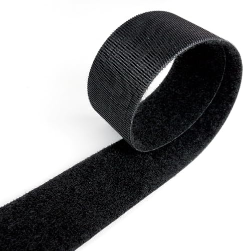 VELCRO® Brand ONE-WRAP® Back-to-Back Tape Roll, Black Reusable Self-Gripping Wrap for Cable Management & Bundling, 25mm Standard, 50mm Heavy Duty, 107mm Extra-Wide Heavy Duty (50MMX1M)