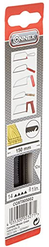 Connex COXT805002 Ersatzsägeblätter für Schnitte in Holz, 14 Zähne pro Zoll, Länge 150 mm, 12 Stück, Schwarz