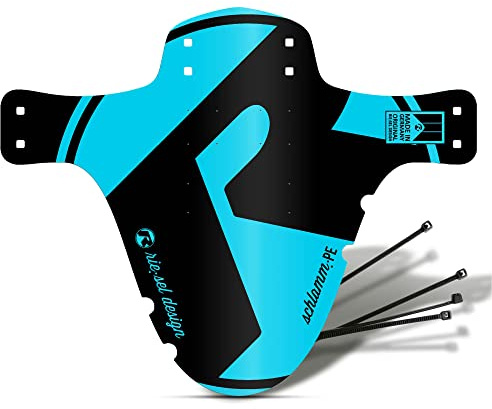 Riesel Design Schlamm - Guardabarros Delantero y Trasero para Bicicleta de montaña, Estilo Enduro, Color Azul