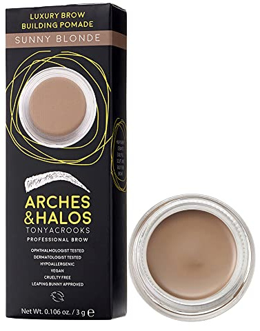 Arches and Halos Luxury Brow Building Pomade, vegane Augenbrauen-Pomade, cremige, lang anhaltende Farbe für saubere, definierte Augenbrauen, Sonnenblond, 2,8 g