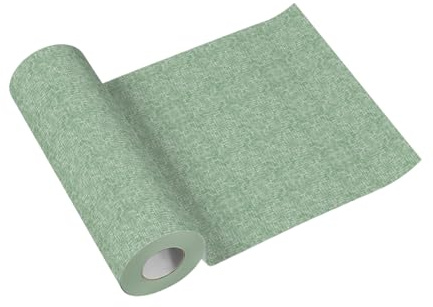 PAW - Tischläufer aus Airlaid (40 cm x 24 m) I Tischdeko für Kommunion, Konfirmation, Hochzeit, Geburtstag, Gartenparty, Taufe I Tischband - Natur, Grün I Farbe: Linen Structure Green