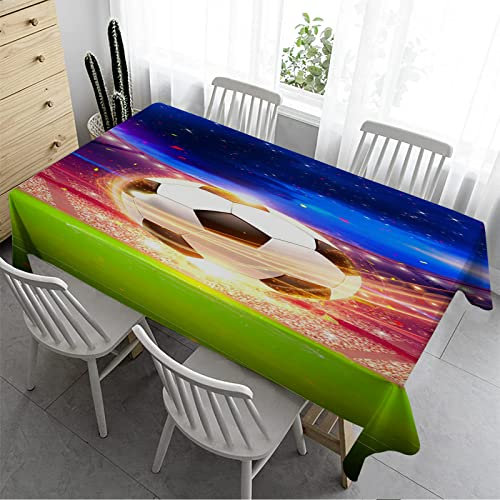 Syhi Qlty Outdoor Tischdecke 260 x 140 cm - Outdoor-Tischdecken Bierbank Tischdecke Geburtstag Wasserabweisender Stoff Tischdecke für Biertisch Draußen Party - Fußball 1