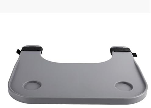 ZBJDX Table à Plateau Amovible en Plastique ABS, Plateau pour Fauteuil Roulant avec Deux Porte-Gobelets pour Lire/Manger/Repos Et Accessoires pour Fauteuil Roulant,Gris