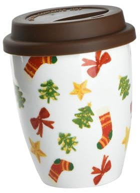 FUNOMOCYA Taza De Cerámica Sin Asa Tapa De Silicona Moderna Para Té Regalos Navideños