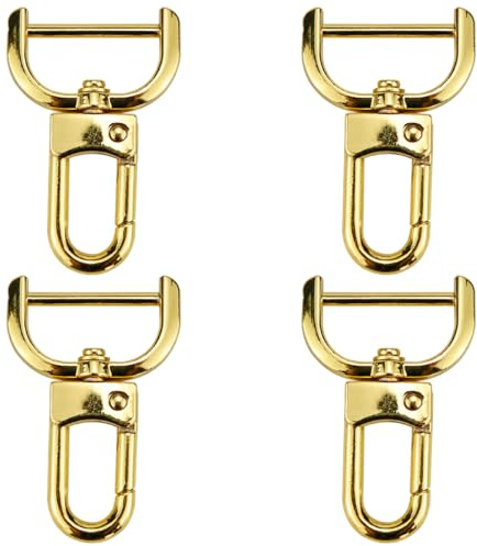 FERCAISH arabinerhaen mit Drehgelen Metall arabiner Schnallen Taschenarabiner Dreh Snap reis arabiner für Handtaschen Schlüsselanhänger Schmuc DIY Zubehör (Gold)