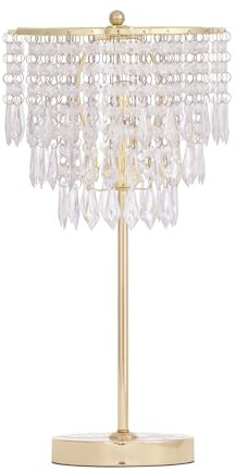 Modern Gold Jewelled Acrylic Crystal 48cm Table Lamp or Bedside Light