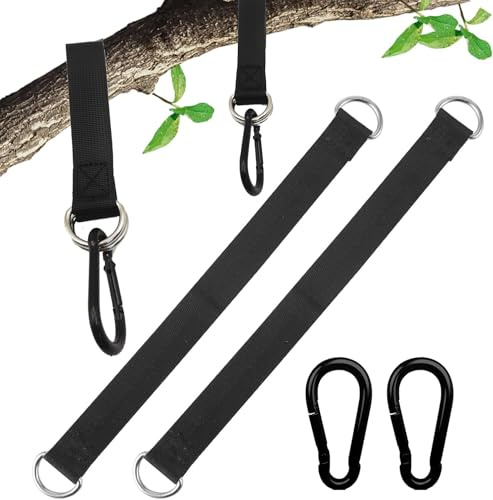 Panexf Schaukel Befestigung Baum Hängematte Befestigung Hängesessel Befestigung mit 2 Premium Karabinern（31cm）