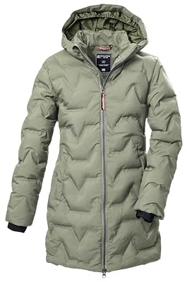 Killtec Flickparkas i dunutseende med huva, Lätt mossa, 176 cm