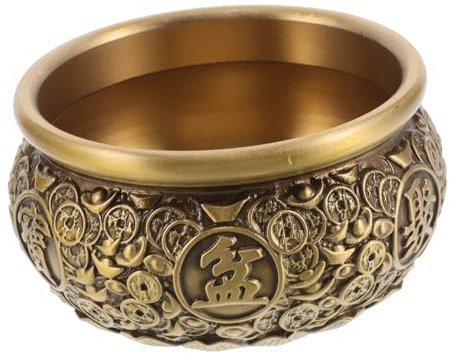 Toddmomy Antike Kupferschatzschale Feng-shui-dekor Reichtumsbringer Wohlstand Geldhalter Ornament Für Wohnraum Büro Tisch Mittelstück