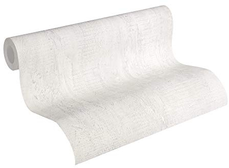 A.S. Création Papier Peint Béton Elements Papier peint intissé - 10,05m x 0,53m - Blanc Fabriqué en Allemagne 944264 94426-4