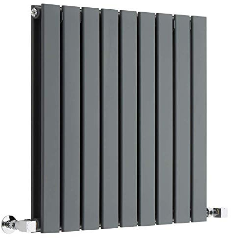 MILANO Anthracite Horizontal Double Flat Panel Radiator 635 x 630mm