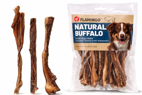 snack per cani - bastoncini per cani - esofago di bufalo rotondo 150g - snack naturale - senza glutine - senza zuccheri aggiunti - senza additivi