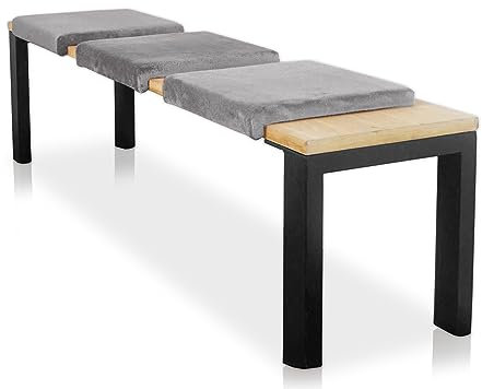 Lycce Bankauflage Sorriso Klemmkissen 1 Leiste, Sitzkissen Samtstoff grau, Banktiefe ab 35 cm