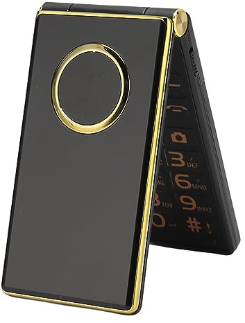 Fockety Senioren-Klapptelefon, 2G-Klapptelefon mit Großen Tasten, Dual-SIM-Karten, Entsperrtes Klapptelefon, 8-Megapixel-Kamera, 5900 MAh, Lauter Ton, Einfache Bedienung, 8 (Gold)