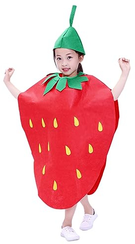 Vaguelly Disfraz De Fresa Para Niños Ropa De Cosplay Con Textura Y Diseño De Frutas Ideal Para Halloween Carnavales Y Actuaciones Infantiles