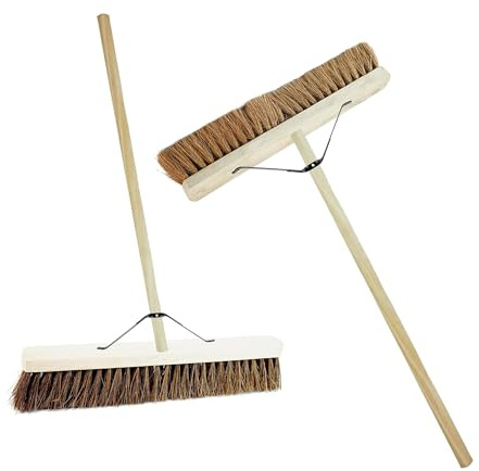 Extra Large 36” Heavy Duty Wide Head Flat Surface Wooden Sweeping Broom | For Larger Areas
