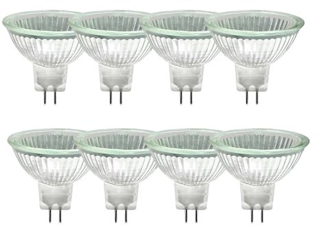 WinDerMo MR16 Halogen Leuchtmittel, Halogen 12V 20W, GU5.3 Halogenlampen Dimmbar 8 Stück, MR16 Halogenstrahler 2700K Warmweiß, 280LM Halogen Reflektor Deckenglühbirnen