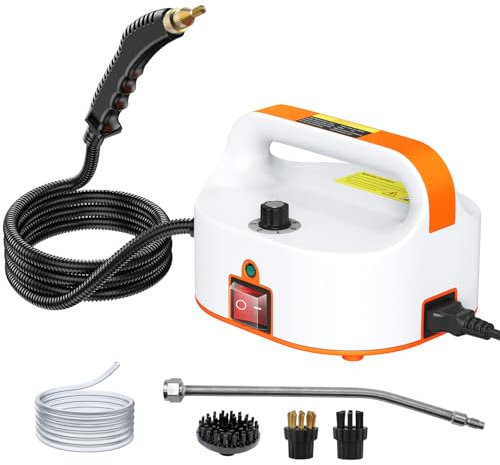 Limpiador a Vapor,Vaporeta Limpieza Hogar Potente 2500W, 6 Velocidades,4.5BAR Portátil Máquina de Limpieza a Vapor Presurizada de Alta Temperatu para Limpiar Tapicería,Baño,Azulejos,Coches(Sin tanque)