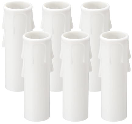 PATIKIL Lot de 6 manchons de bougie en plastique E12 de 6,6 cm de haut - Blanc