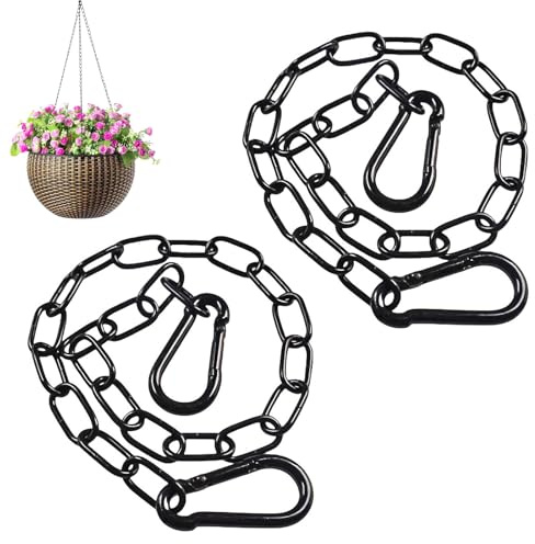 2 Pezzi Catena in Acciaio Inox e Catenelle, con Moschettone, Lunghezza 60 cm, Diametro 3 mm, Chain in Acciaio, Carico 40 kg, Catena in Maglie-per Porte di Recinzione e Cancellieri da Giardino