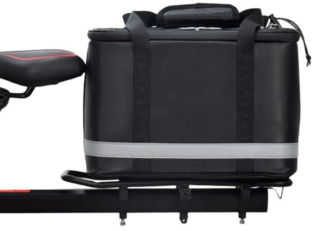 Fahrrad-Gepäckträgertasche, isolierte Kühltasche, kratzfester Sattelträger, große Kapazität, wasserdichte Tasche, schwarz, für Pendeln, Reisen, Rennrad, Mountainbike, Touren
