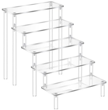 TUKNN Espositore Acrilico a 5 Livelli,Espositore in Acrilico Trasparente,Alzate di Display,Trasparente Porta Profumi,Organizzatore in Plastica per Modellismo,Cupcakes,Profumi,Cosmetico