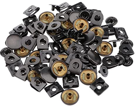 Sharplace 20 Stück Hosenhaken 15mm Metall Druckknöpfe, Augen Verschluss, schneidern Haken und Ösenverschlüsse für Hose, Rock, Pullover, Nähen, Basteln, Kleidung, Jacken, Jeans trägt, Grau