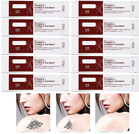 10 pc 's/set Tattoo aftercare Cream, Tattoo Nachbehandlung Creme für Microblading Permanent Make-Up, Tattoo Reparatie nazorg Recovery vitamine A & D zalf Crème Gel wit