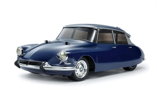 TAMIYA 58734 1:10 RC Citroen DS MB-01 - ferngesteuertes Auto, Fahrzeug, Modellbau, Zusammenbauen, Hobby, RC Bausatz, unlackiert, Blau