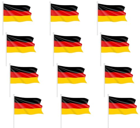 Piersando Länderflagge Handfahne Set mit Kunststoffstab Fanfahne Winkeflagge Fußball WM EM Public Viewing Fanartikel