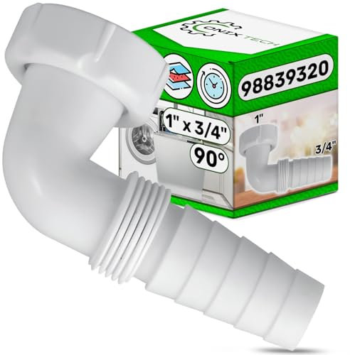 Adaptateur pour Evacuation Machine a Laver et Tuyau Evacuation Lave Vaisselle 90° 20-24 mm x 1 avec Code D'origine 98839320 Complet avec Joint Torique - Garantie de 5 Ans - ONIX TECH