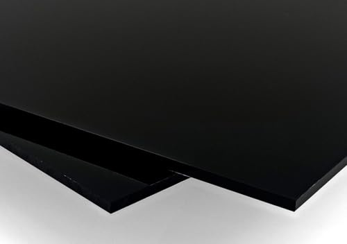 GOYAPRINT Plaque Acrylique Noir 5 mm – Feuille de Plastique en PMMA avec Protecteur pour DIY, photo et peinture (2, 21 x 29,7 cm)