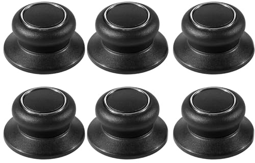 2PCS Pot Lid Top Replacement Knob,Black Pot Lid Knob,Universal Pan Holding Handle,Heat-Resistant Bakelite with Black Base for Various Lids