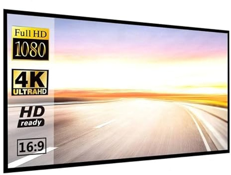 DTYBJN écran de Projection motorisé Écran de projecteur 100 Pouces 120 Pouces 150 Portable Pliable pour cinéma Maison extérieur intérieur écran de Projection(150 inch)