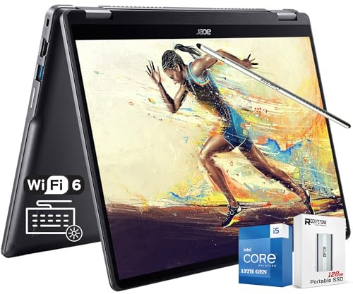 acer Chromebook Plus Spin 514 Ordinateur portable à écran tactile 2 en 1 de 14 po, Intel 10 cœurs i5-1334U (Beat i7-1250U), 8 Go LPDDR5X, 1 To Pcle 4.0 SSD, KB rétroéclairé, DTS Audio, Chrome OS, W