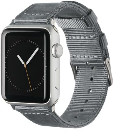 Archer Watch Straps - Premium Nylon Straps for Apple Watch (Gray, Stainless, 40/41/42mm)